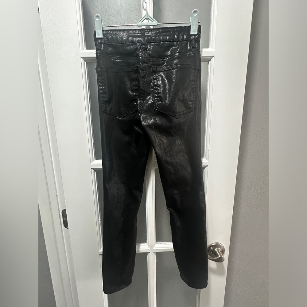 ASOS DESIGN faux leather straight leg pants in black - Picture 5 of 6